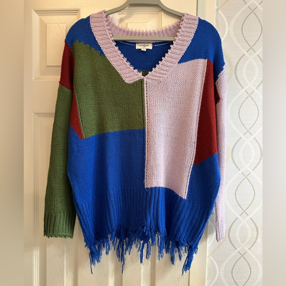 Umgee Multicolor V-Neck Sweater